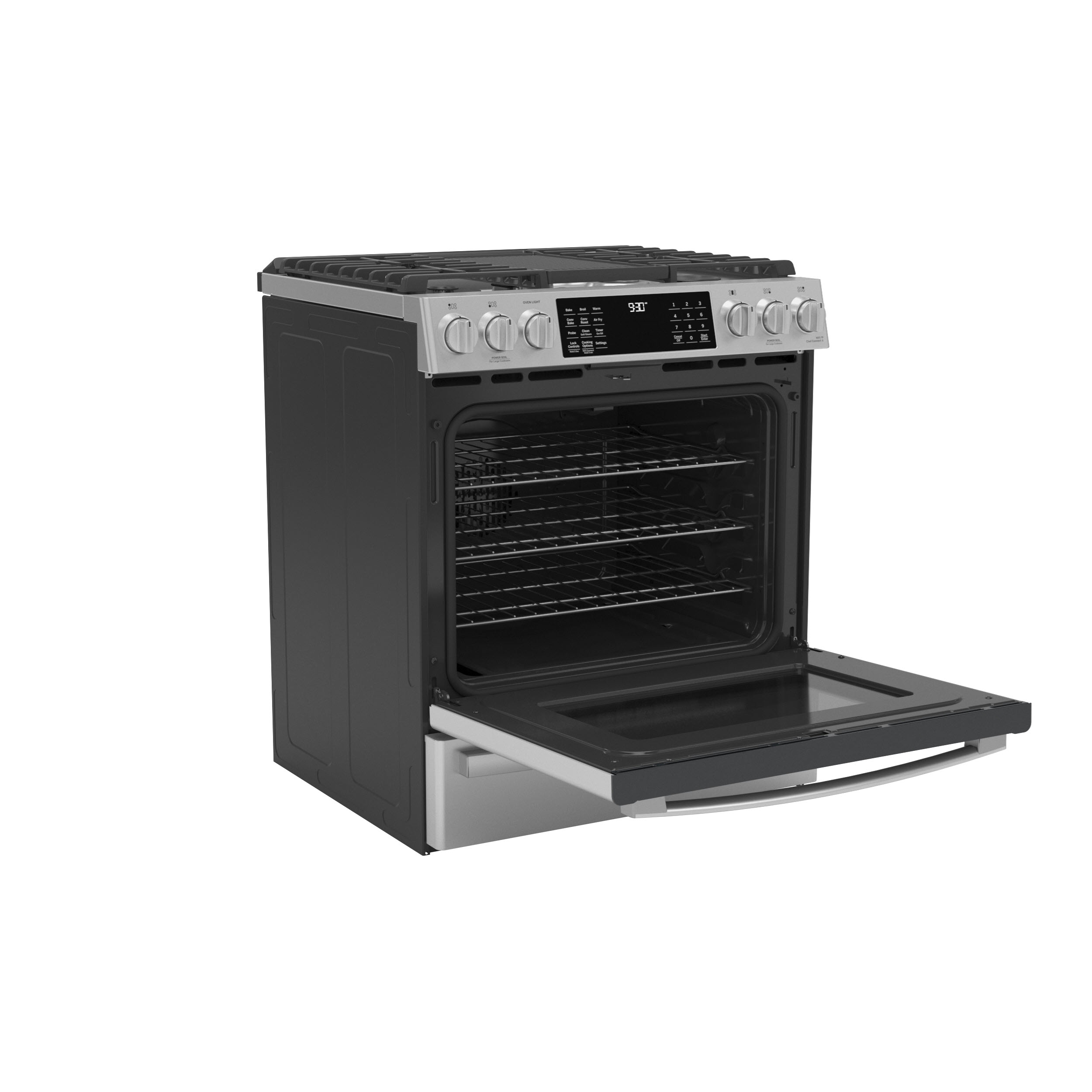 Model: PGS930YPFS | GE Profile GE Profile™ 30" Smart Slide-In Front-Control Gas Fingerprint Resistant Range with No Preheat Air Fry