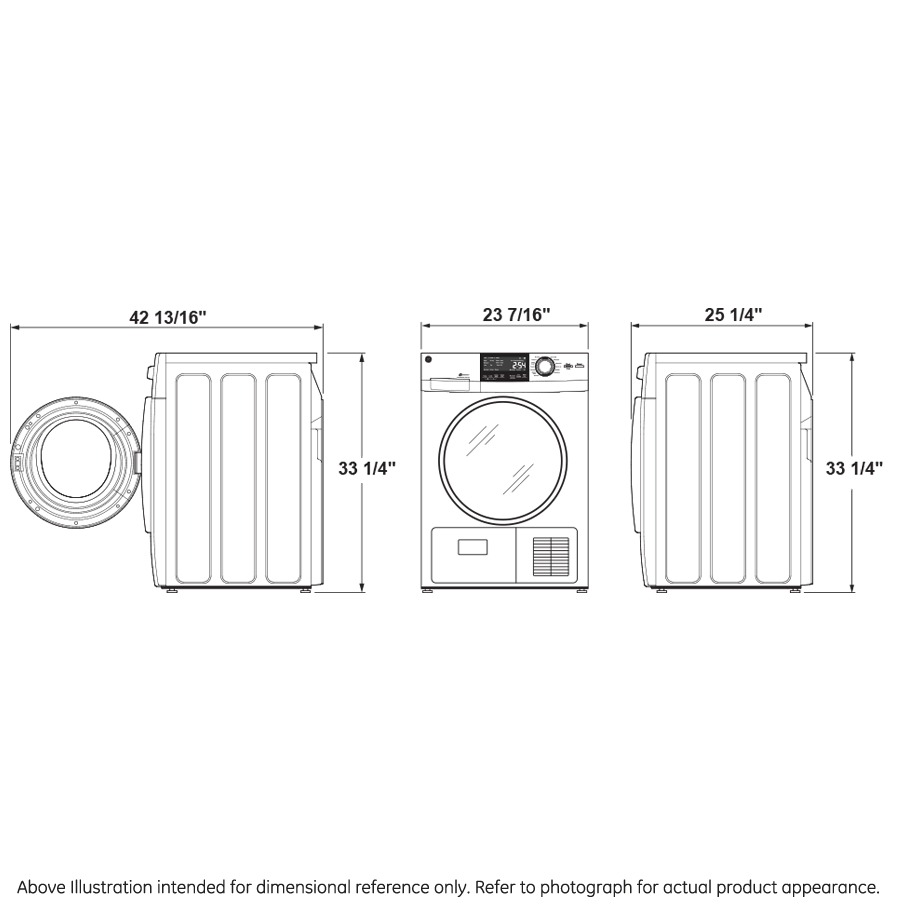 Model: GFD14ESSNWWSD | GE GE®  24" 4.3 Cu.Ft. Front Load Vented Electric Dryer with Stainless Steel Basket