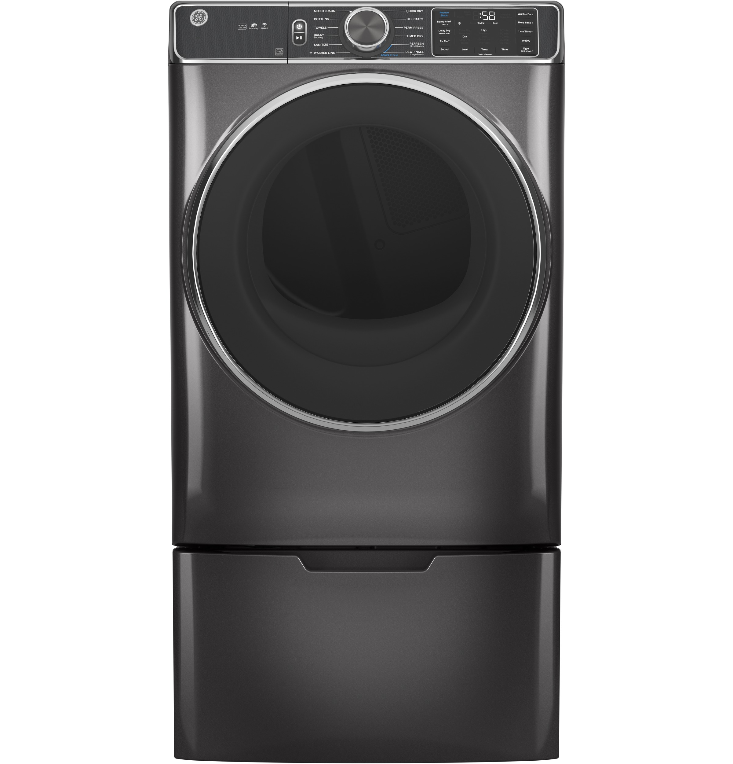 GE GFD85ESPNDG GE® 7.8 cu. ft. Capacity Smart Front Load Electric