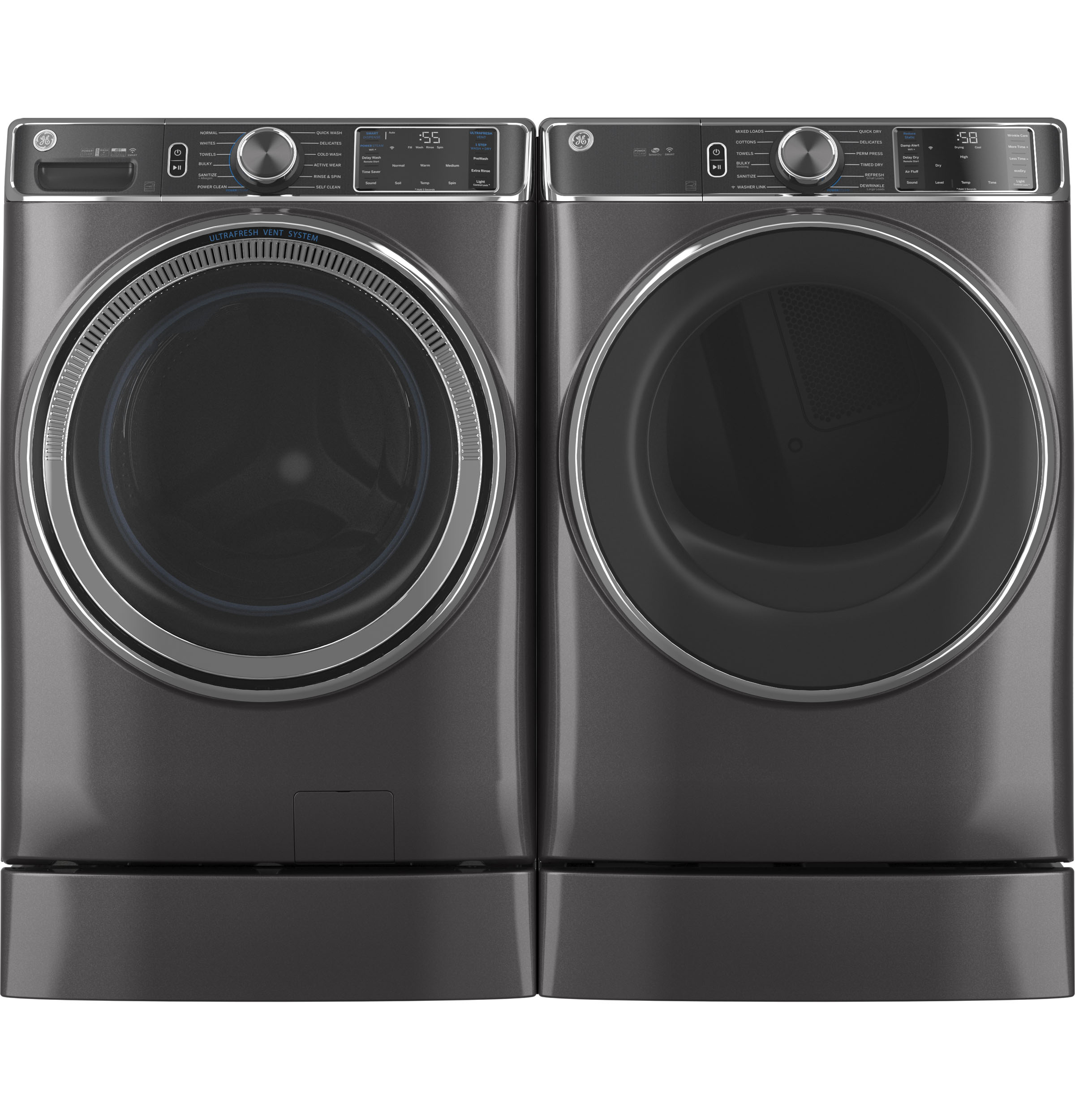 GE GFD85ESPNDG GE® 7.8 cu. ft. Capacity Smart Front Load Electric