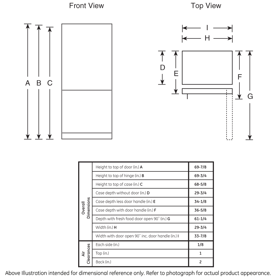 GE GDE21EGKWW GE® ENERGY STAR® 21.0 Cu. Ft. BottomFreezer