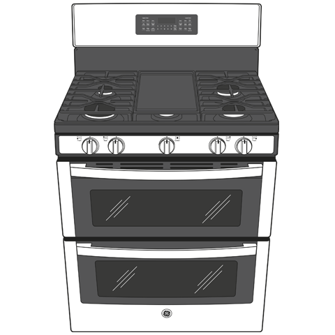 Model: JGBS86SPSS-D | GE GE® 30" Free-Standing Gas Double Oven Convection Range