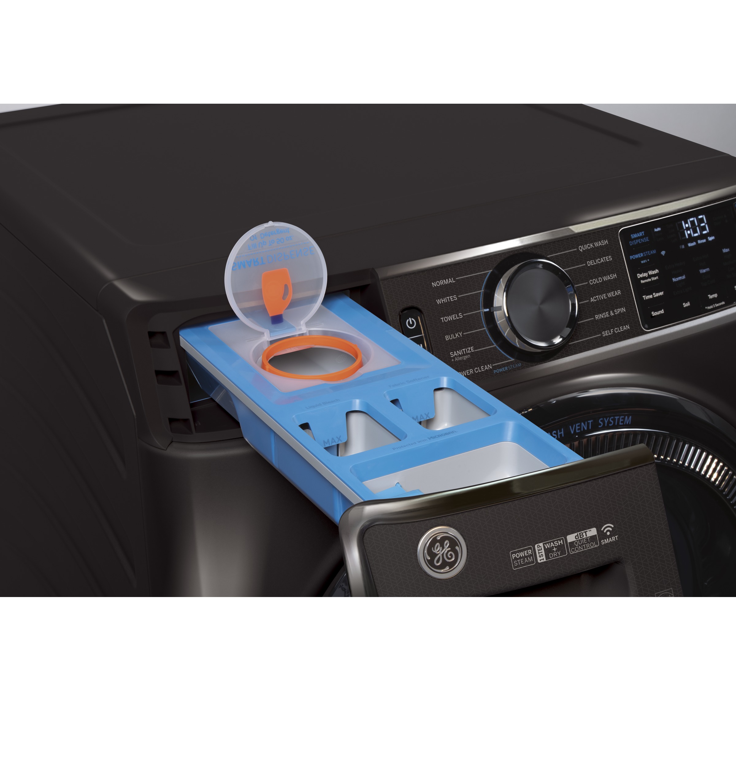 GE GFW850SPNDG GE® 5.0 cu. ft. Capacity Smart Front Load ENERGY