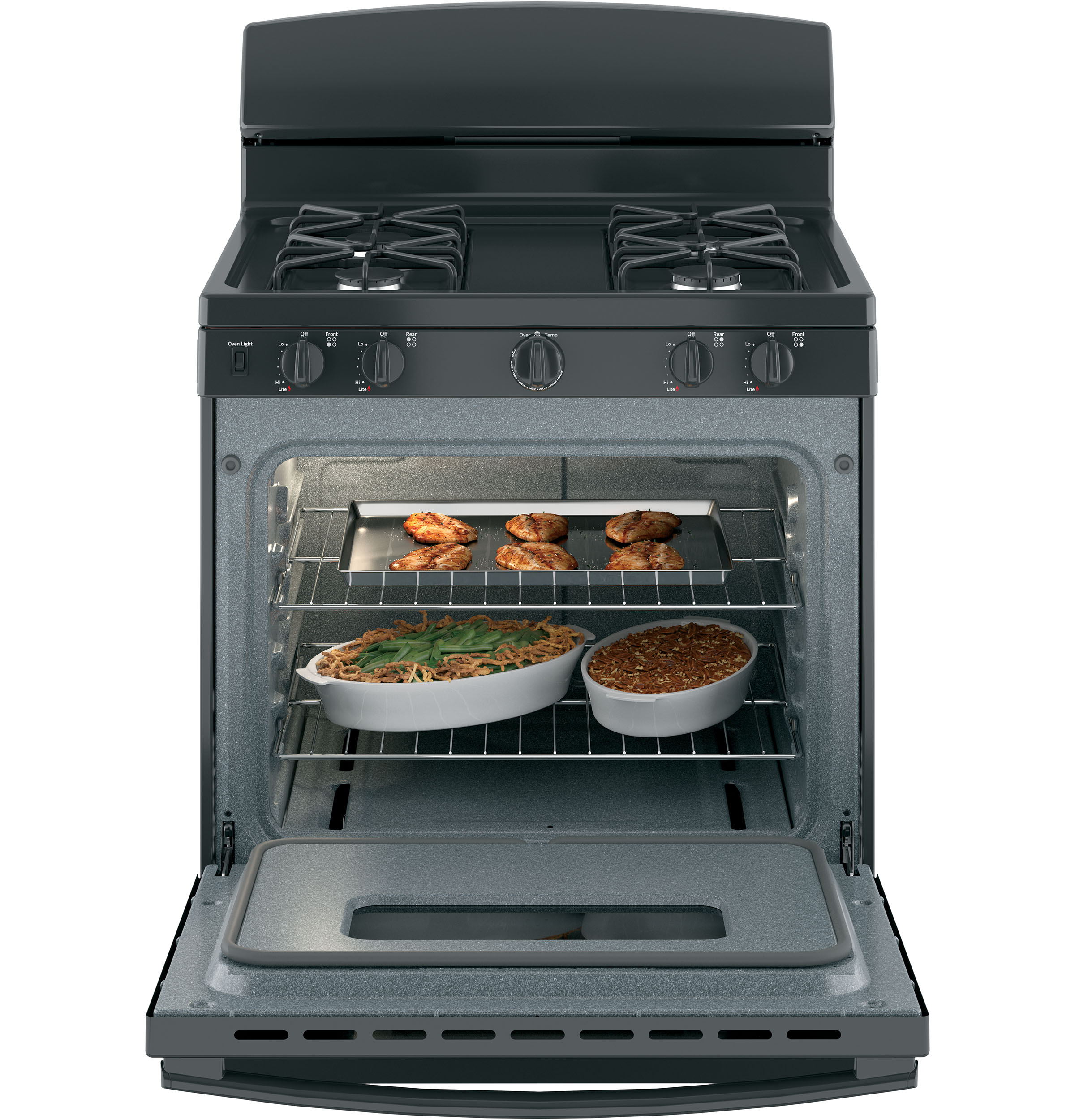 Model: JGBS10DEMBB - S/D  | GE GE® 30" Free-Standing Front Control Gas Range
