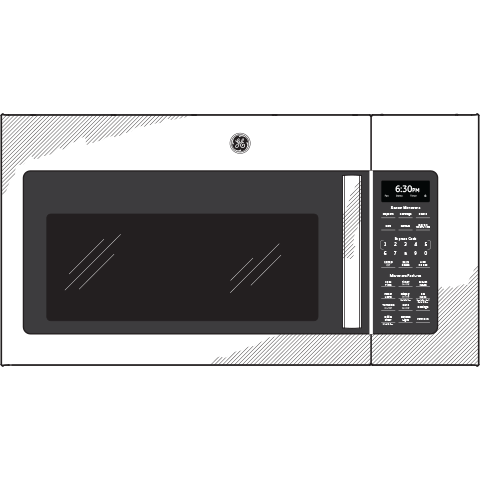 Model: JVM7195BLTS | GE GE® 1.9 Cu. Ft. Over-the-Range Sensor Microwave Oven