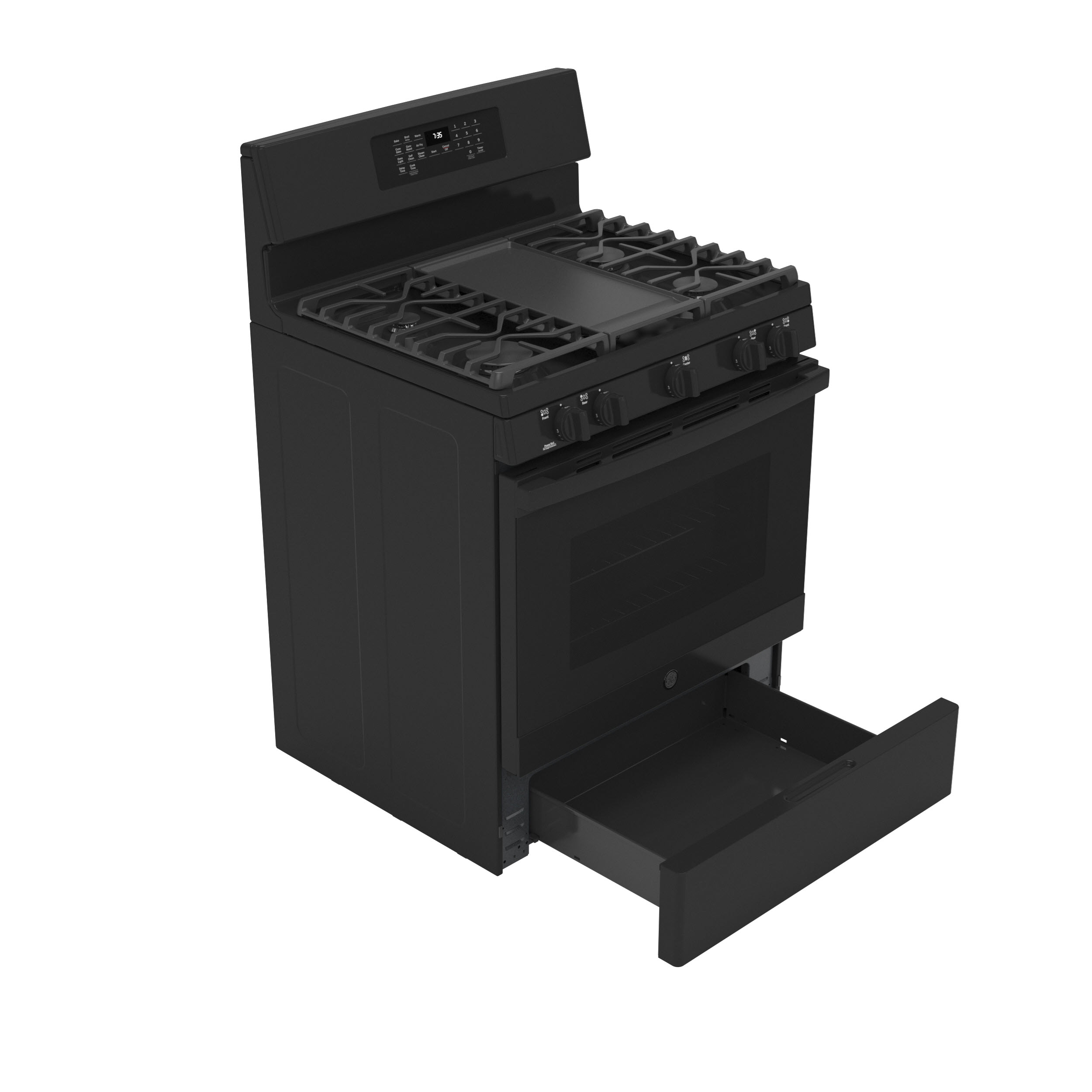 GE JGB735DPBB GE® 30" FreeStanding Gas Convection Range with No