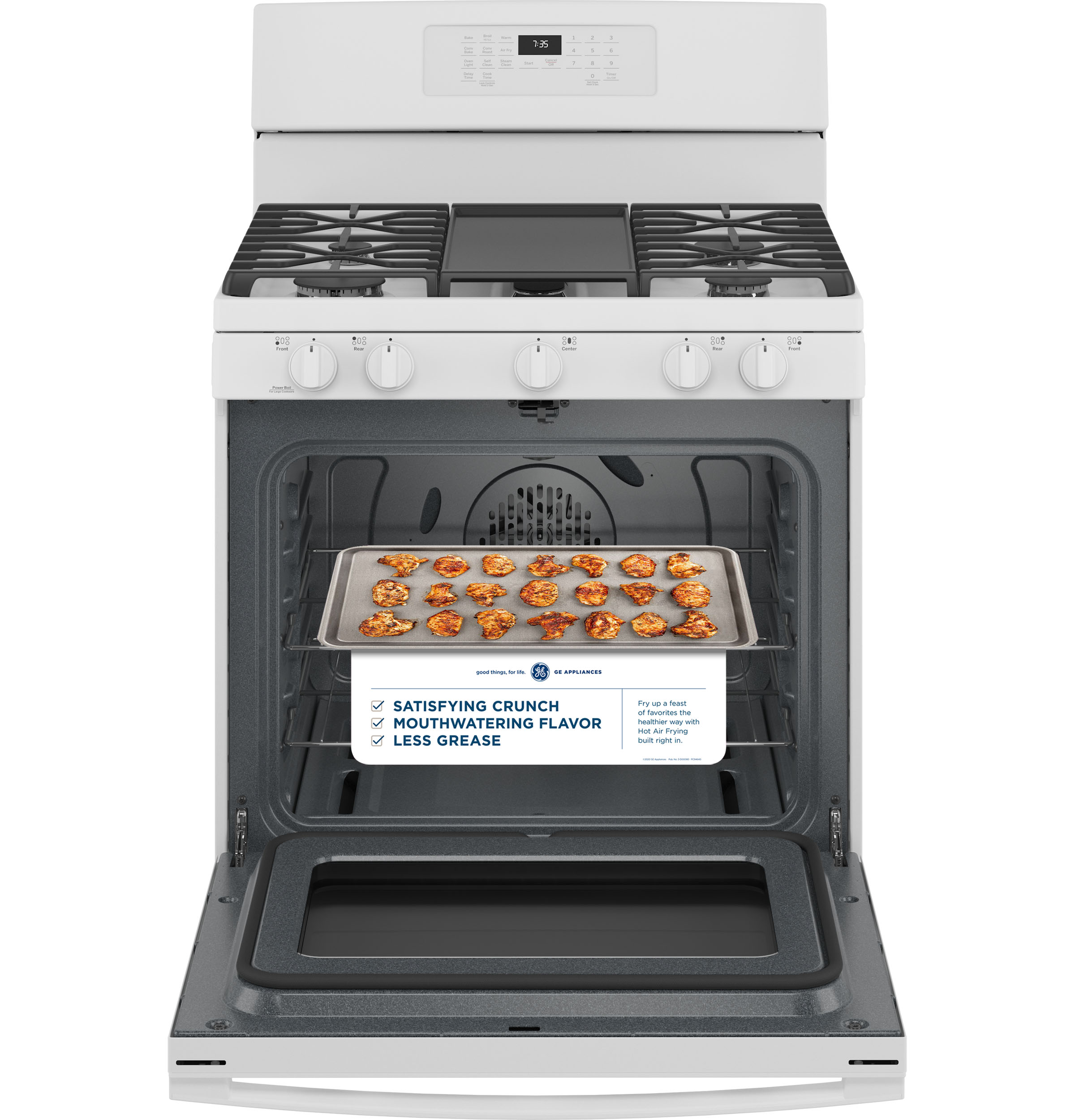 GE JGB735DPWW GE® 30" FreeStanding Gas Convection Range with No