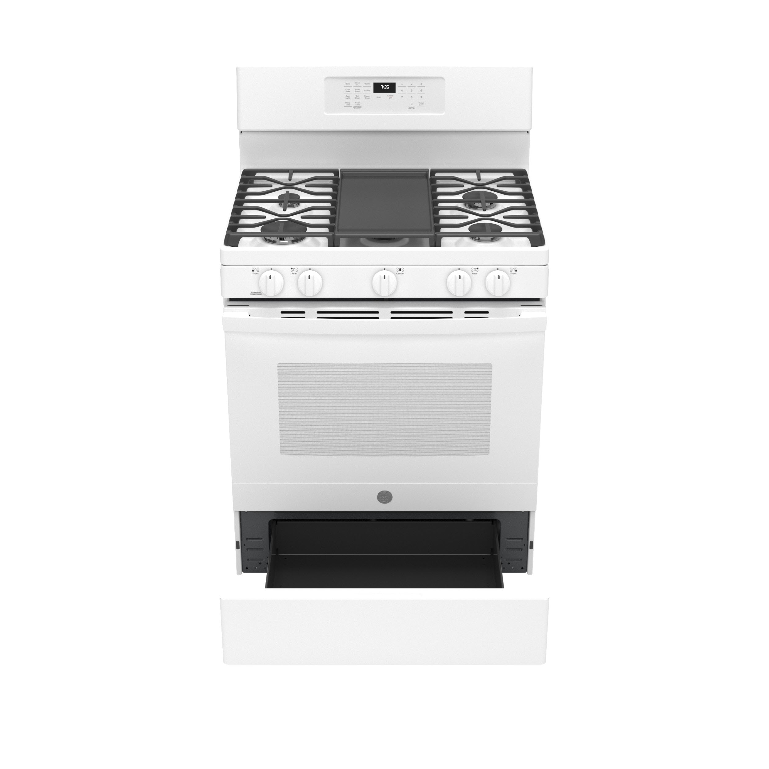GE JGB735DPWW GE® 30" FreeStanding Gas Convection Range with No