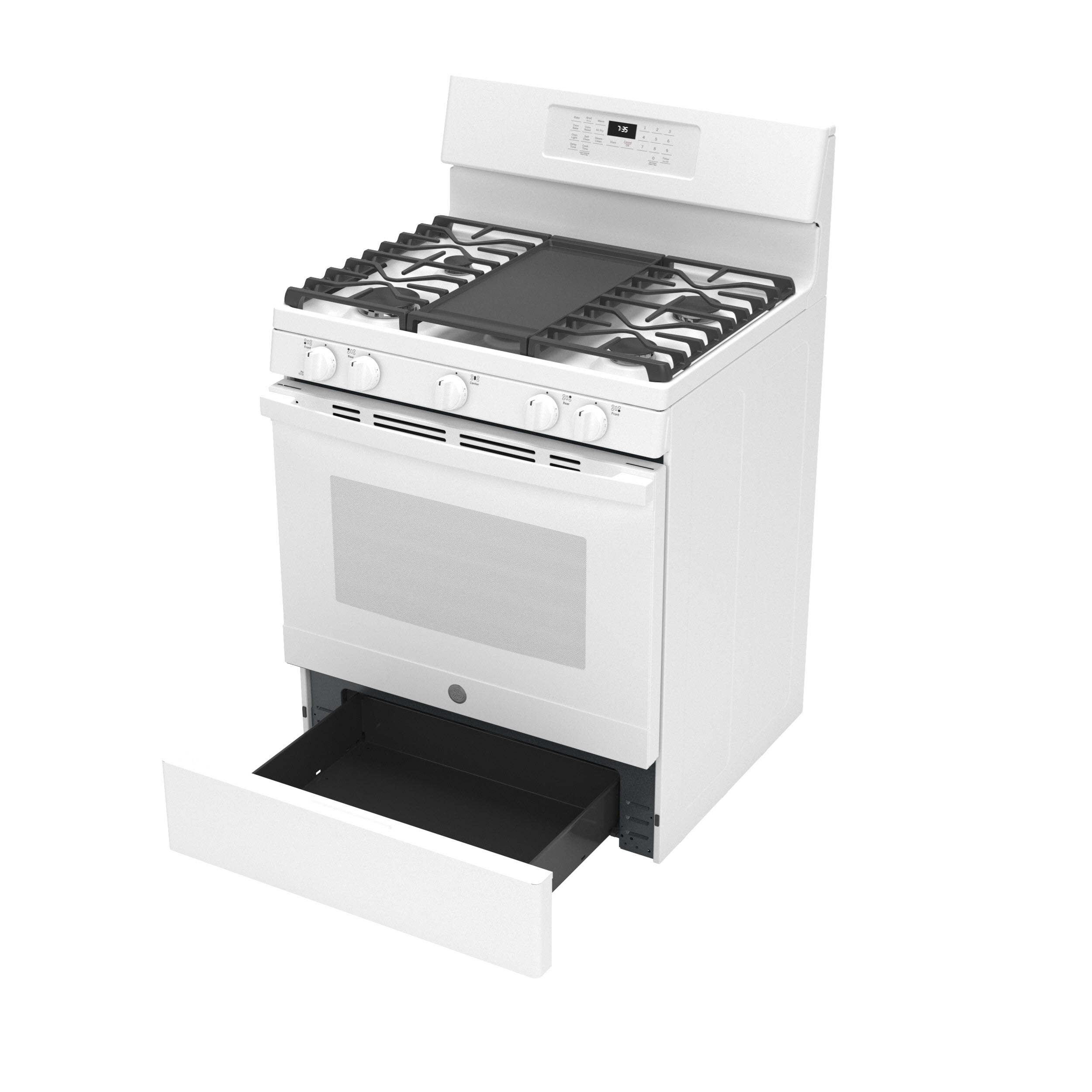 GE JGB735DPWW GE® 30" FreeStanding Gas Convection Range with No