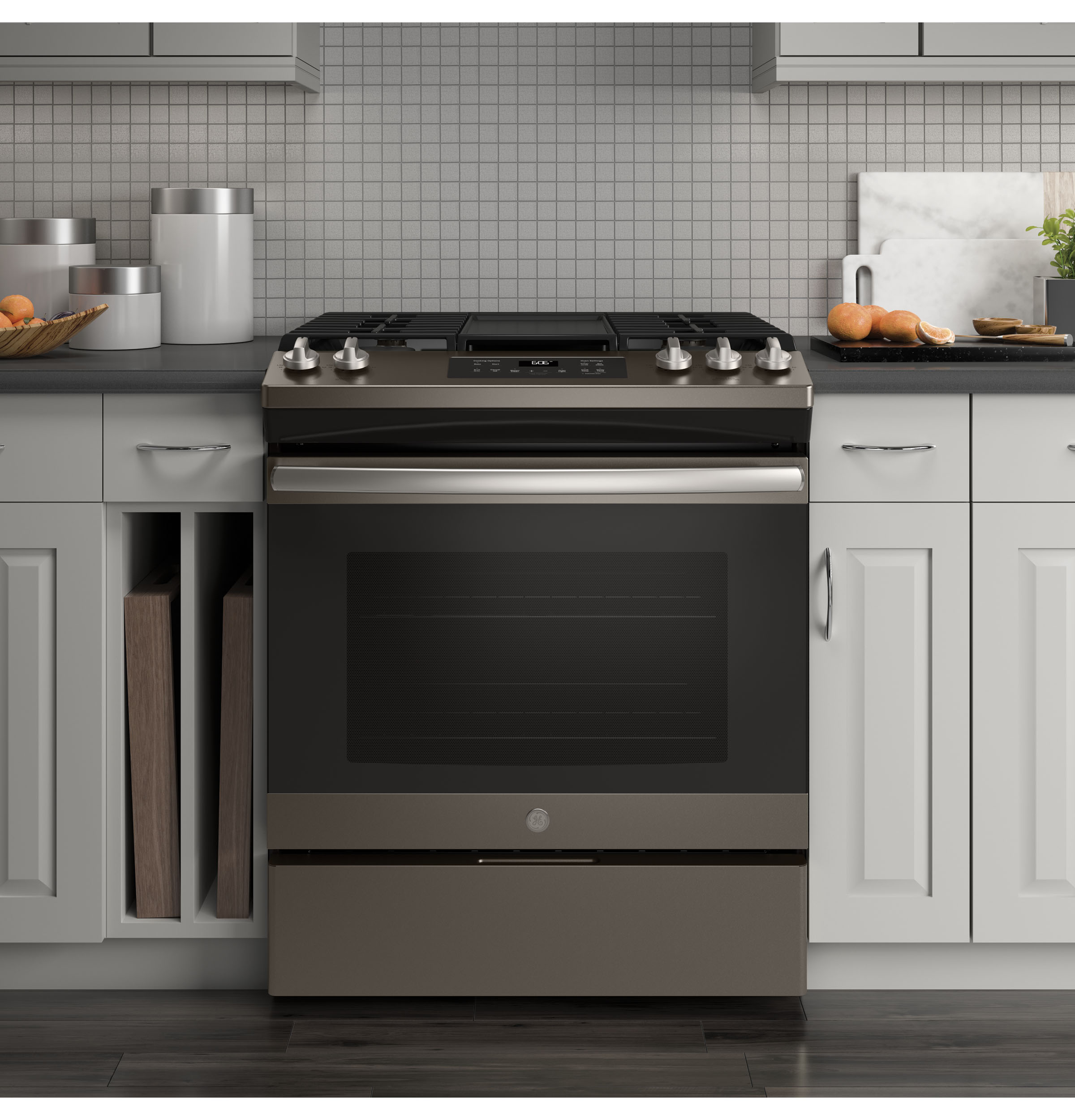 GE JGSS66EELES GE® 30" SlideIn Front Control Gas RangeJGSS66EELES