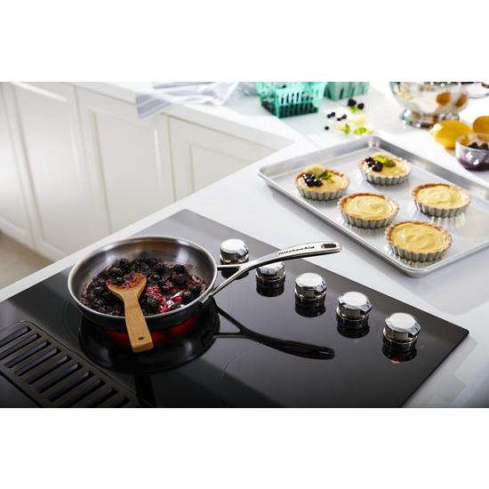 KitchenAid KCED600GBL 30" Electric Downdraft Cooktop with 4