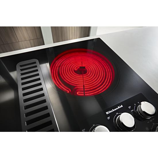 KitchenAid KCED606GBL 36" Electric Downdraft Cooktop with 5