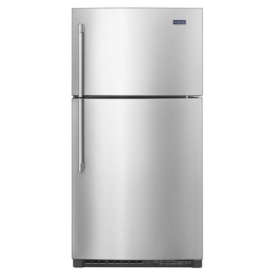 Model: MRT711SMFZ-9 | Maytag 33-Inch Wide Top Freezer Refrigerator with EvenAir™ Cooling Tower- 21 Cu. Ft.