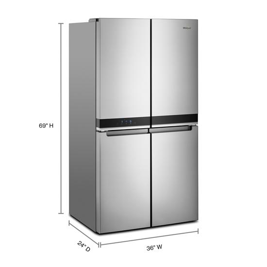 Model: WRQA59CNKZ | Whirlpool 36-inch Wide Counter Depth 4 Door Refrigerator - 19.4 cu. ft.