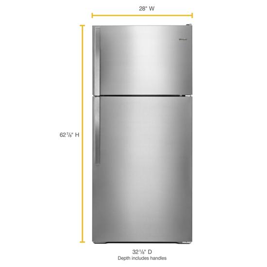 Model: WRT134TFDM | Whirlpool 28-inch Wide Top Freezer Refrigerator - 14 cu. ft.