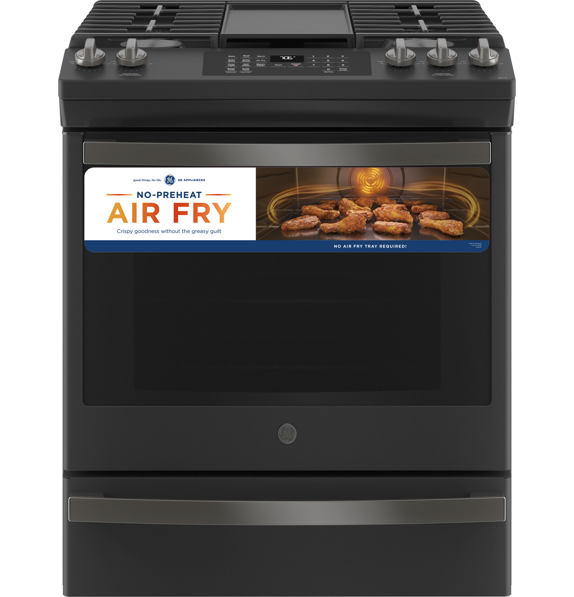 GE JGS760FPDS GE® 30" SlideIn FrontControl Convection Gas Range