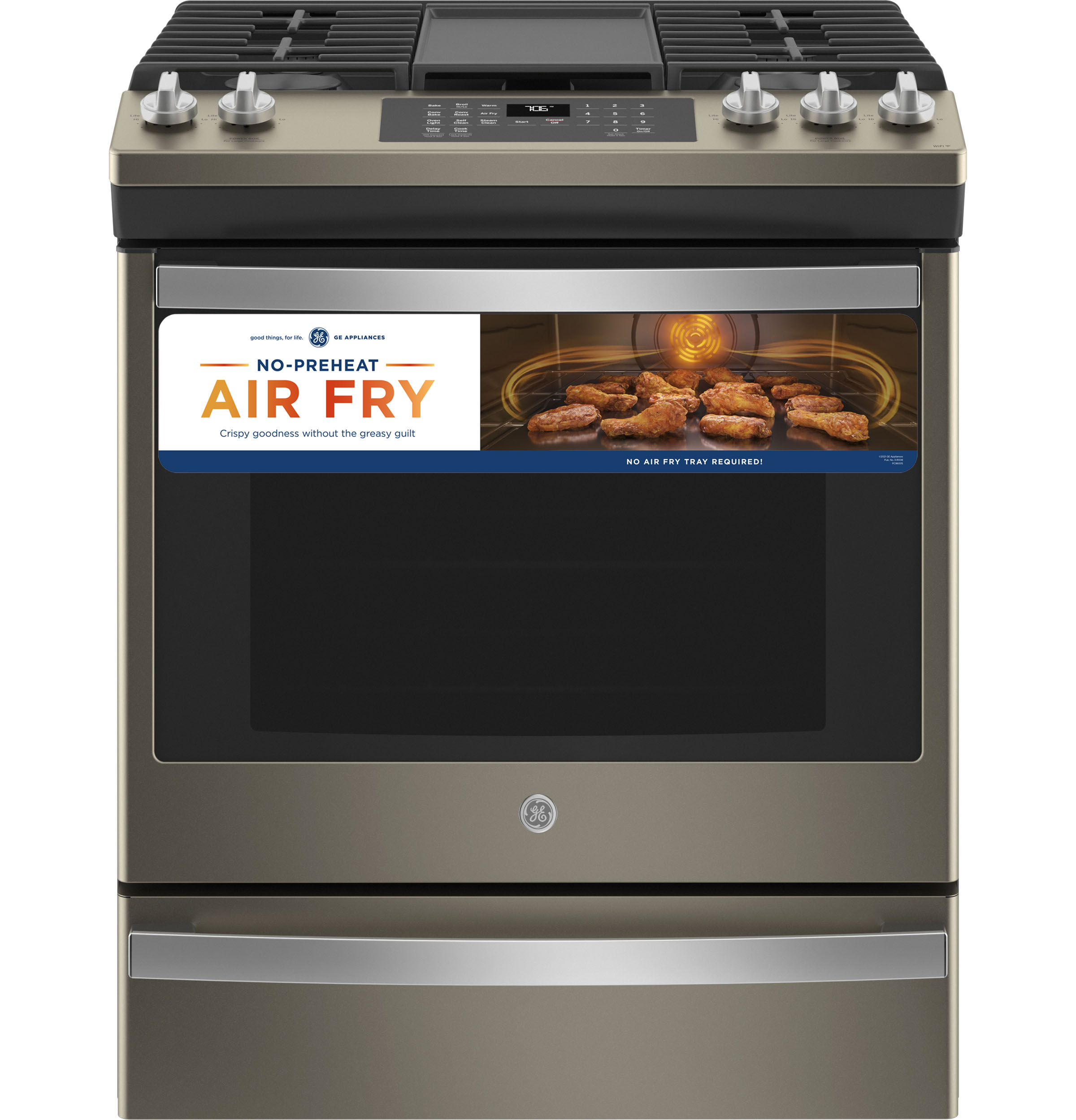 GE JGS760EPES GE® 30" SlideIn FrontControl Convection Gas Range