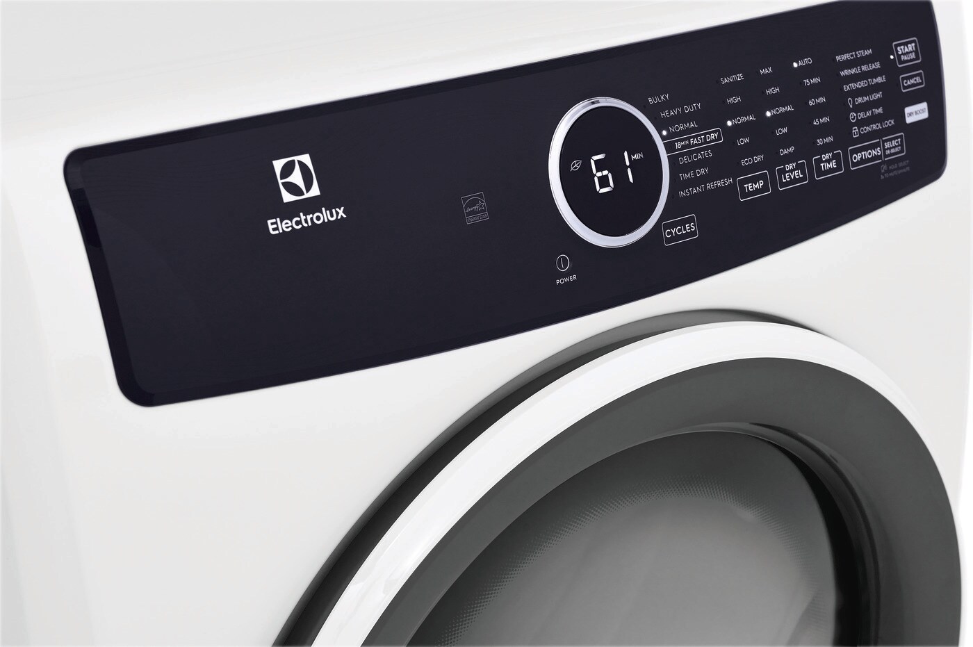 Model: ELFE7437AW | Electrolux Front Load Perfect Steam™ Electric Dryer with Instant Refresh – 8.0 Cu. Ft.