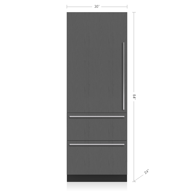 Model: DET3050RID/R | Sub-Zero 30" Designer Over-and-Under Refrigerator with Internal Dispenser - Panel Ready