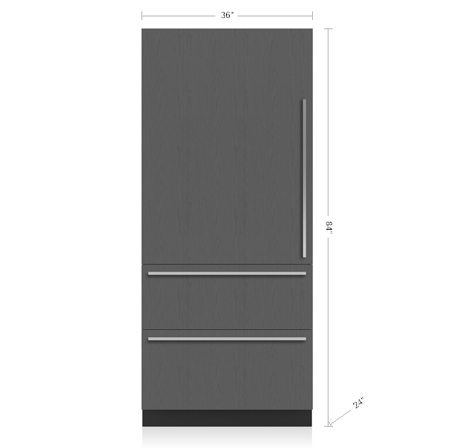 Model: DET3650RID/R | Sub-Zero 36" Designer Over-and-Under Refrigerator Internal Dispenser - Panel Ready