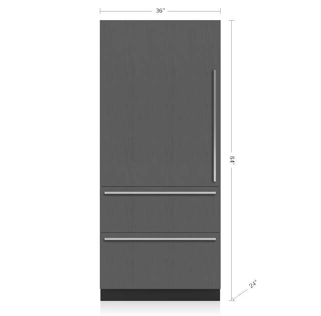 Sub-Zero 36" Designer Over-and-Under Refrigerator Internal Dispenser - Panel Ready