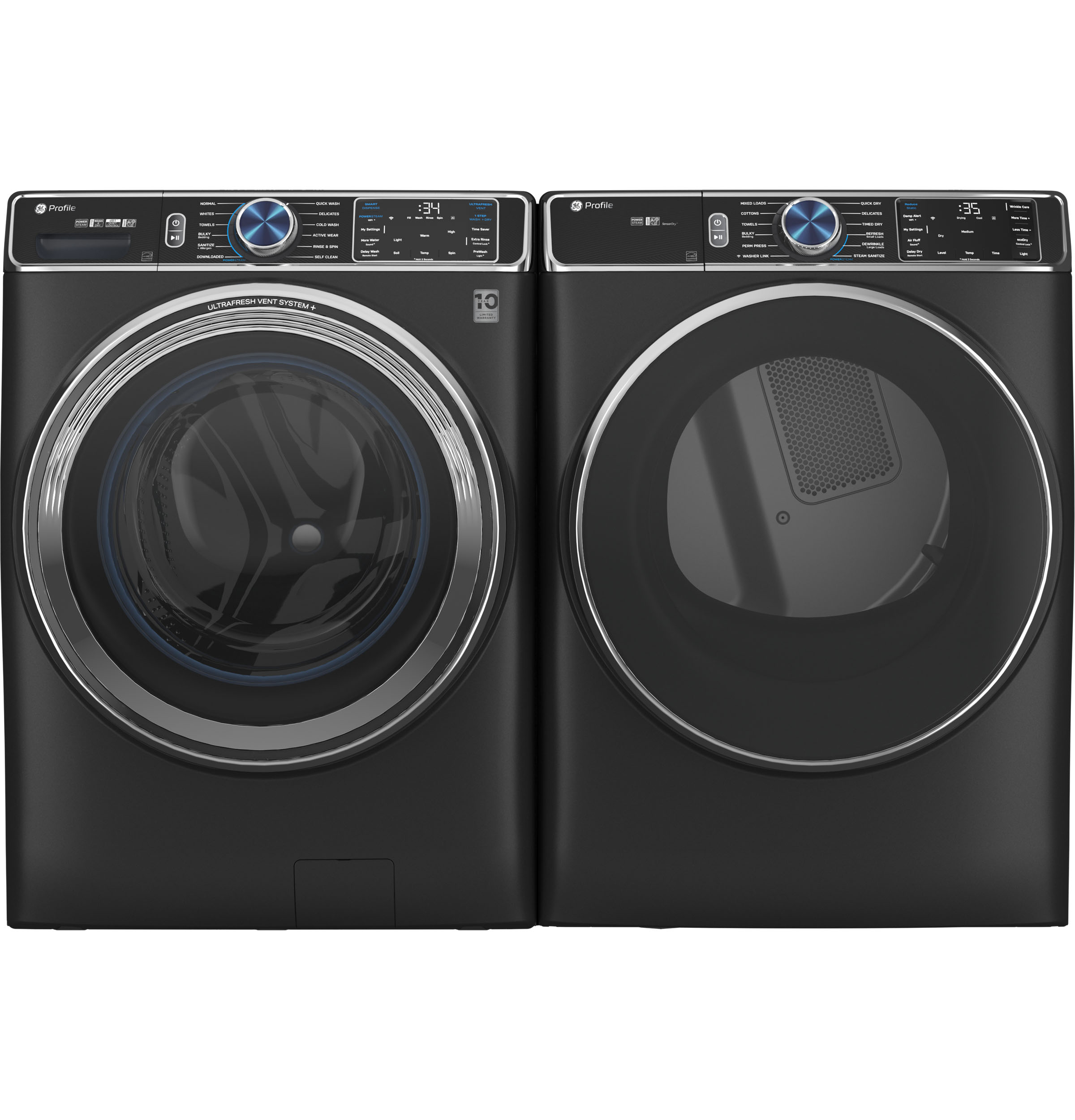 Model: PFD95ESPTDSSD | GE Profile GE Profile™ 7.8 cu. ft. Capacity Smart Front Load Electric Dryer with Steam and Sanitize Cycle
