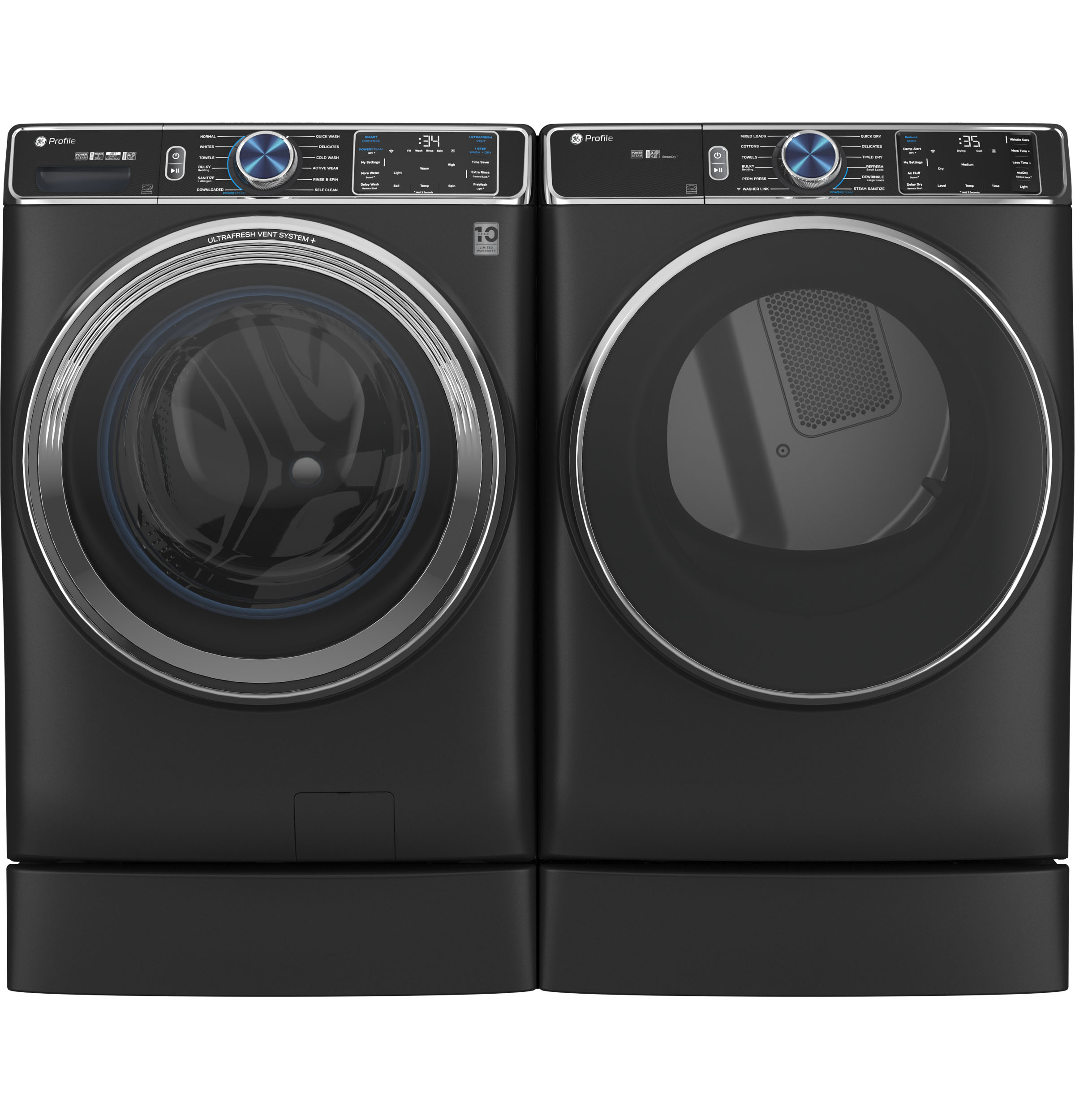 Model: PFD95ESPTDSSD | GE Profile GE Profile™ 7.8 cu. ft. Capacity Smart Front Load Electric Dryer with Steam and Sanitize Cycle