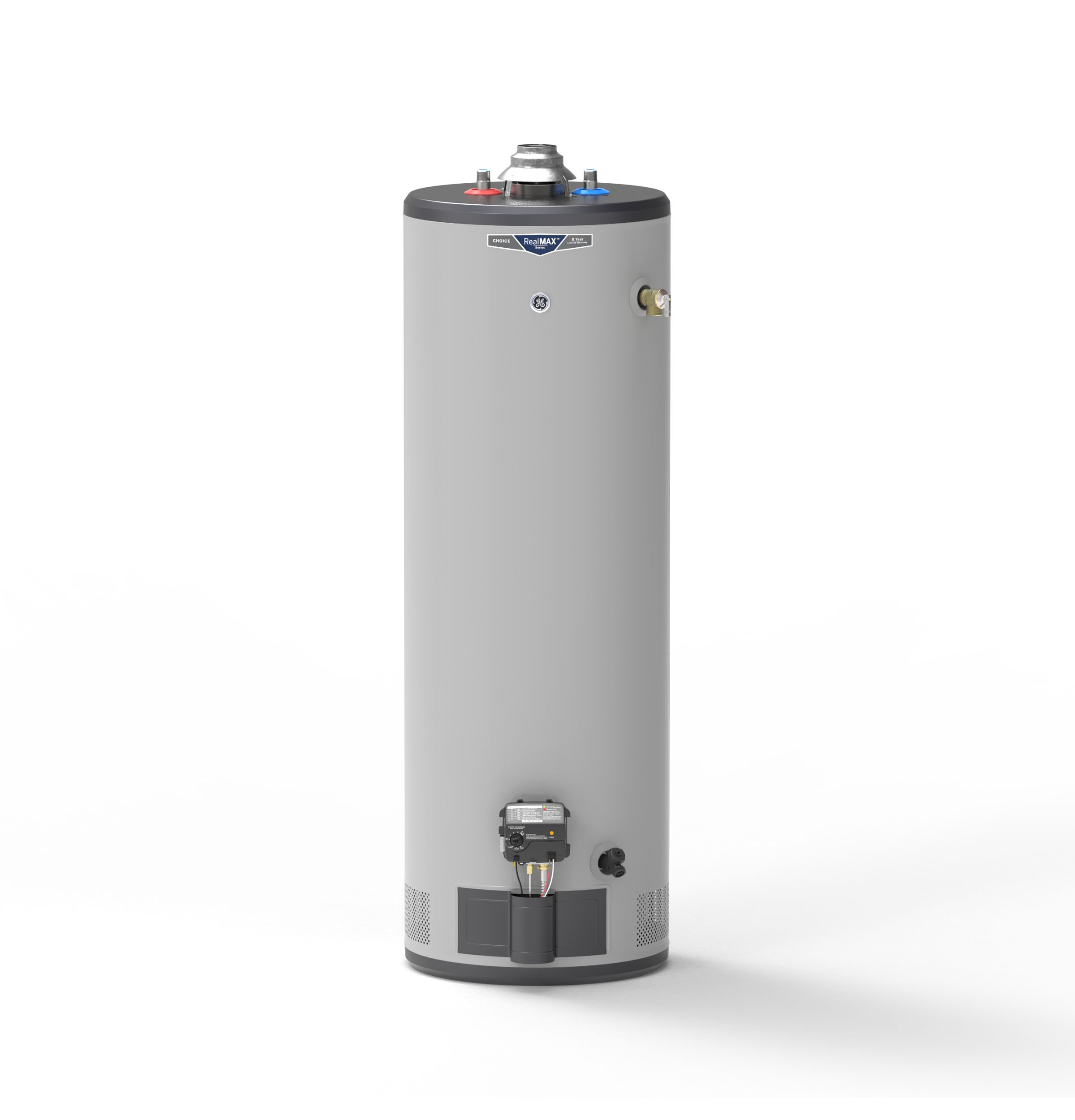 GE - GG40T08BXR - GE RealMAX Choice 40-Gallon Tall Natural Gas Atmospheric Water  Heater-GG40T08BXR | Friedhaber's