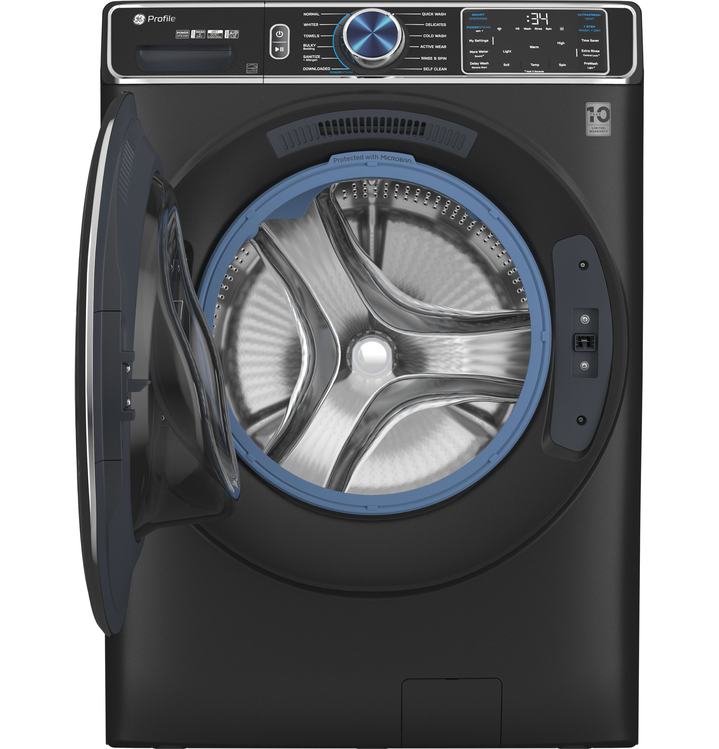 Model: PFW950SPTDSSD | GE Profile GE Profile™ 5.3 cu. ft. Capacity Smart Front Load ENERGY STAR® Steam Washer with Adaptive SmartDispense™ UltraFresh Vent System Plus™ with OdorBlock™