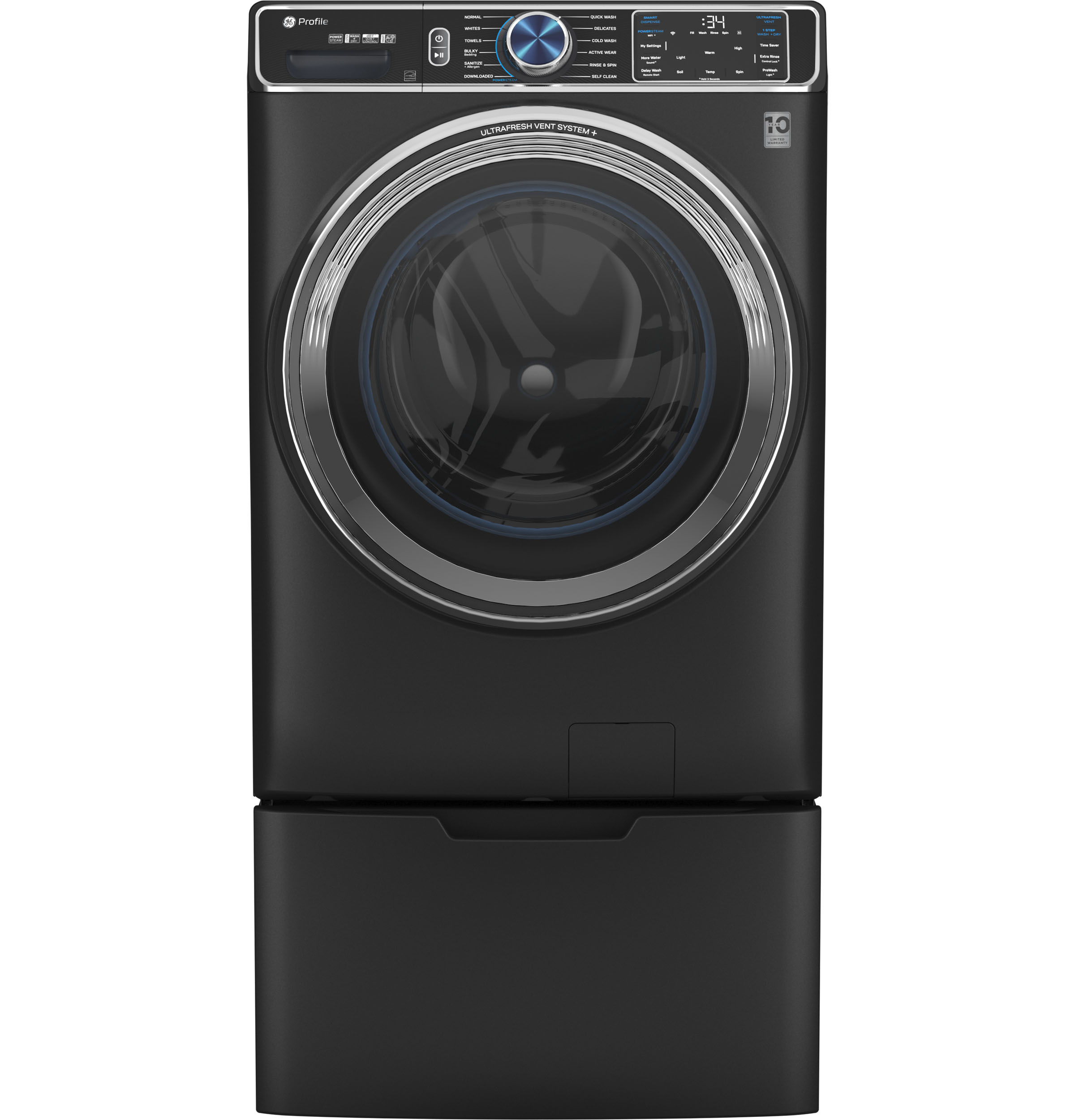 Model: PFW950SPTDSSD | GE Profile GE Profile™ 5.3 cu. ft. Capacity Smart Front Load ENERGY STAR® Steam Washer with Adaptive SmartDispense™ UltraFresh Vent System Plus™ with OdorBlock™