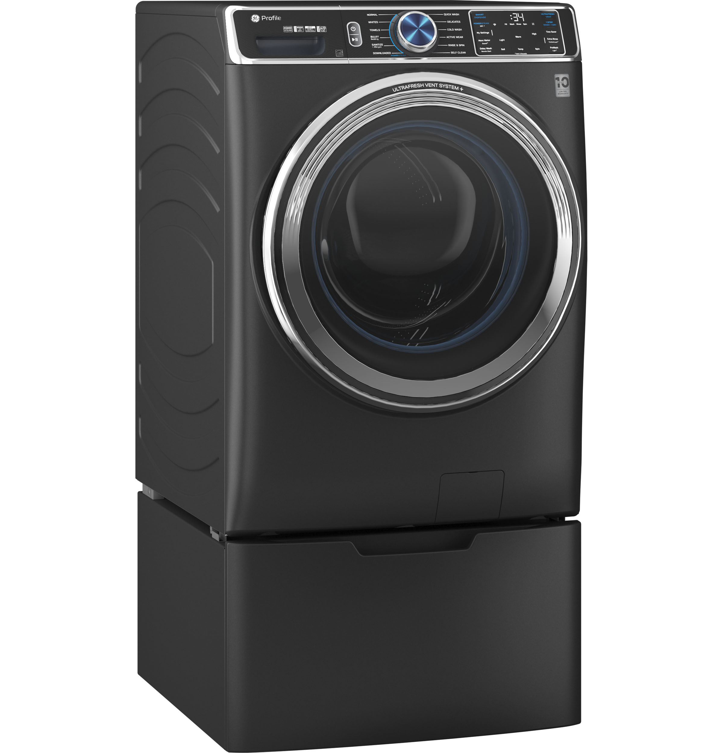 Model: PFW950SPTDSSD | GE Profile GE Profile™ 5.3 cu. ft. Capacity Smart Front Load ENERGY STAR® Steam Washer with Adaptive SmartDispense™ UltraFresh Vent System Plus™ with OdorBlock™