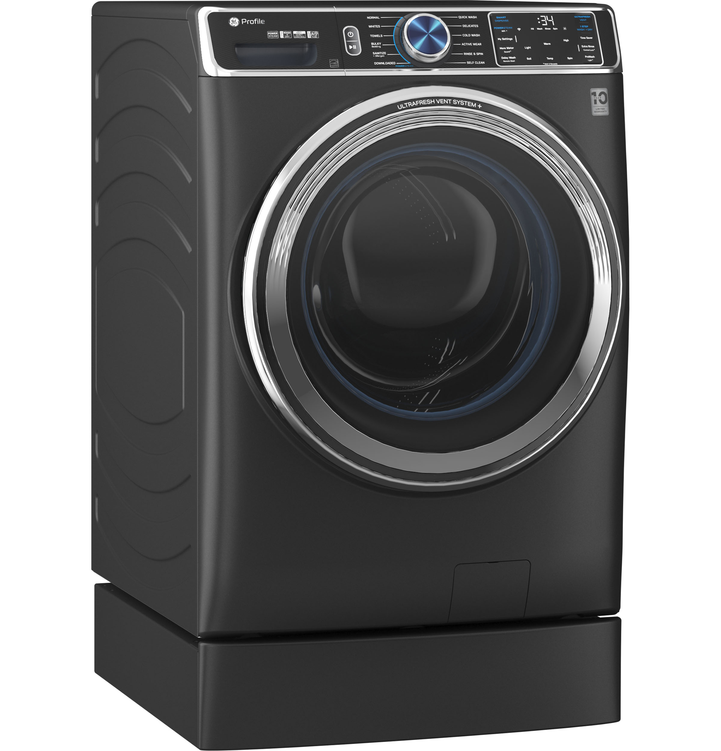 Model: PFW950SPTDSSD | GE Profile GE Profile™ 5.3 cu. ft. Capacity Smart Front Load ENERGY STAR® Steam Washer with Adaptive SmartDispense™ UltraFresh Vent System Plus™ with OdorBlock™