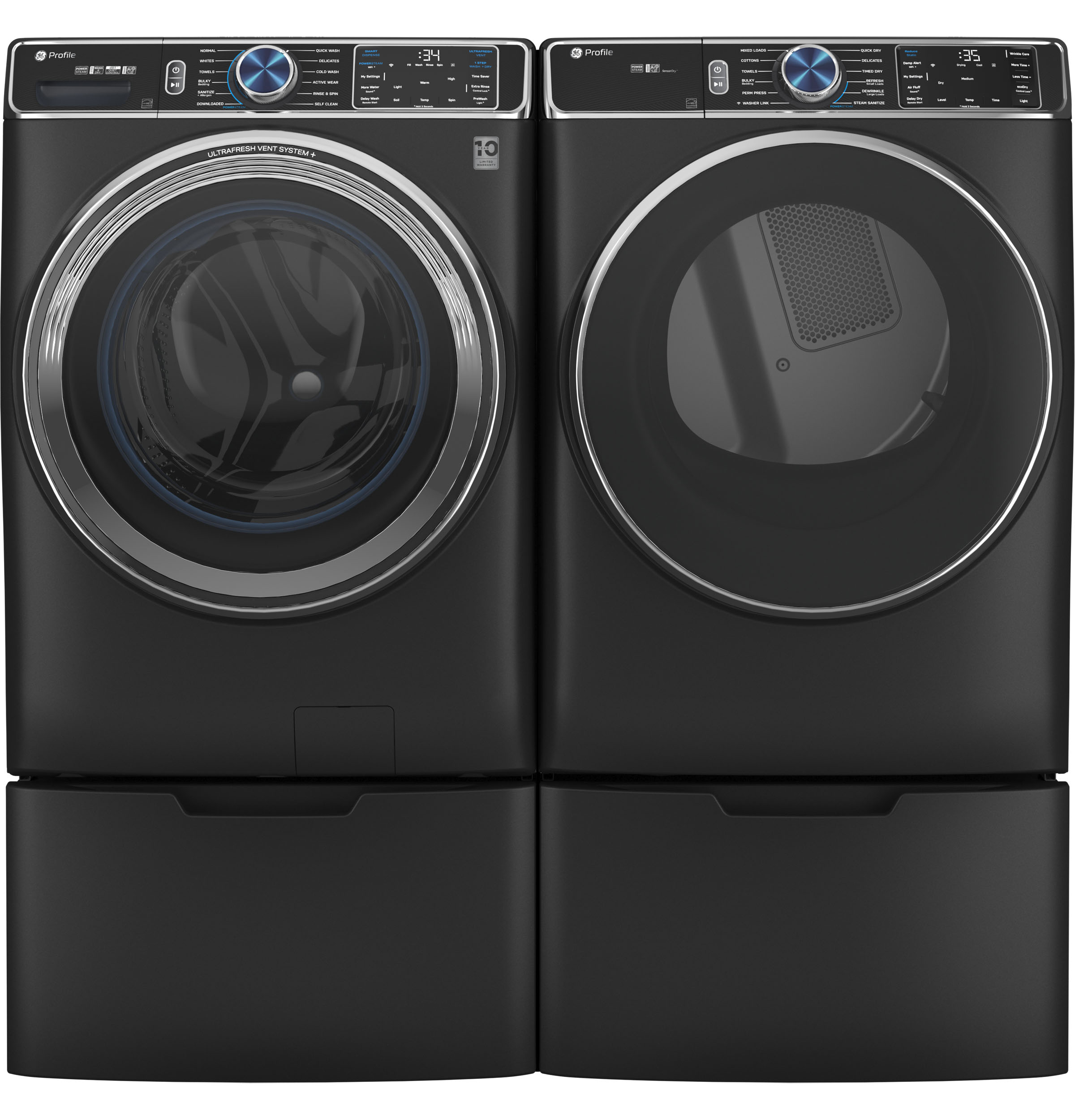 Model: PFW950SPTDSSD | GE Profile GE Profile™ 5.3 cu. ft. Capacity Smart Front Load ENERGY STAR® Steam Washer with Adaptive SmartDispense™ UltraFresh Vent System Plus™ with OdorBlock™