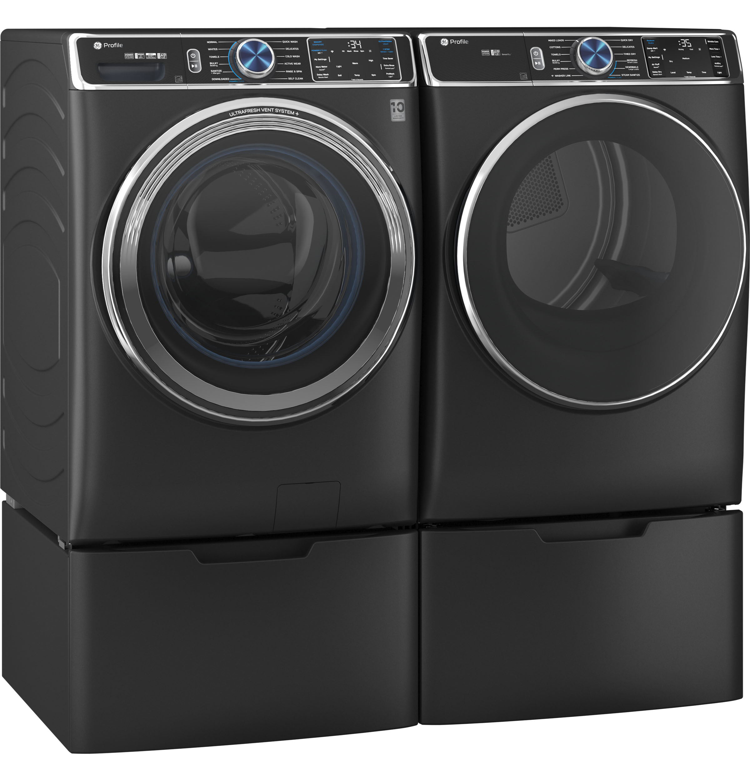 Model: PFW950SPTDSSD | GE Profile GE Profile™ 5.3 cu. ft. Capacity Smart Front Load ENERGY STAR® Steam Washer with Adaptive SmartDispense™ UltraFresh Vent System Plus™ with OdorBlock™