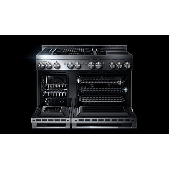 Model: JGRP748HL | Jenn-Air RISE™ 48" Gas Professional-Style Range with Chrome-Infused Griddle and Grill