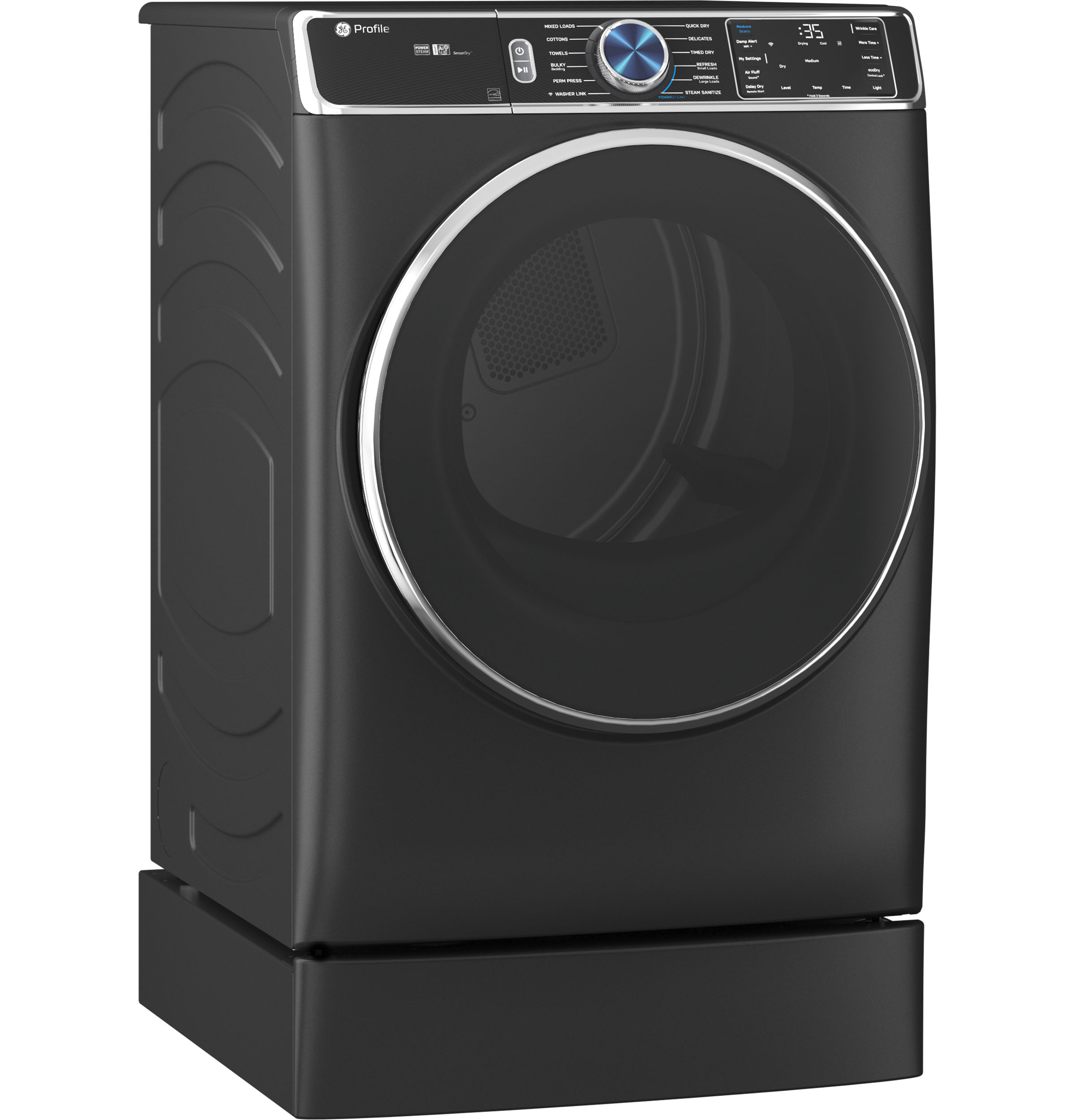 Model: PFD95ESPTDSSD | GE Profile GE Profile™ 7.8 cu. ft. Capacity Smart Front Load Electric Dryer with Steam and Sanitize Cycle