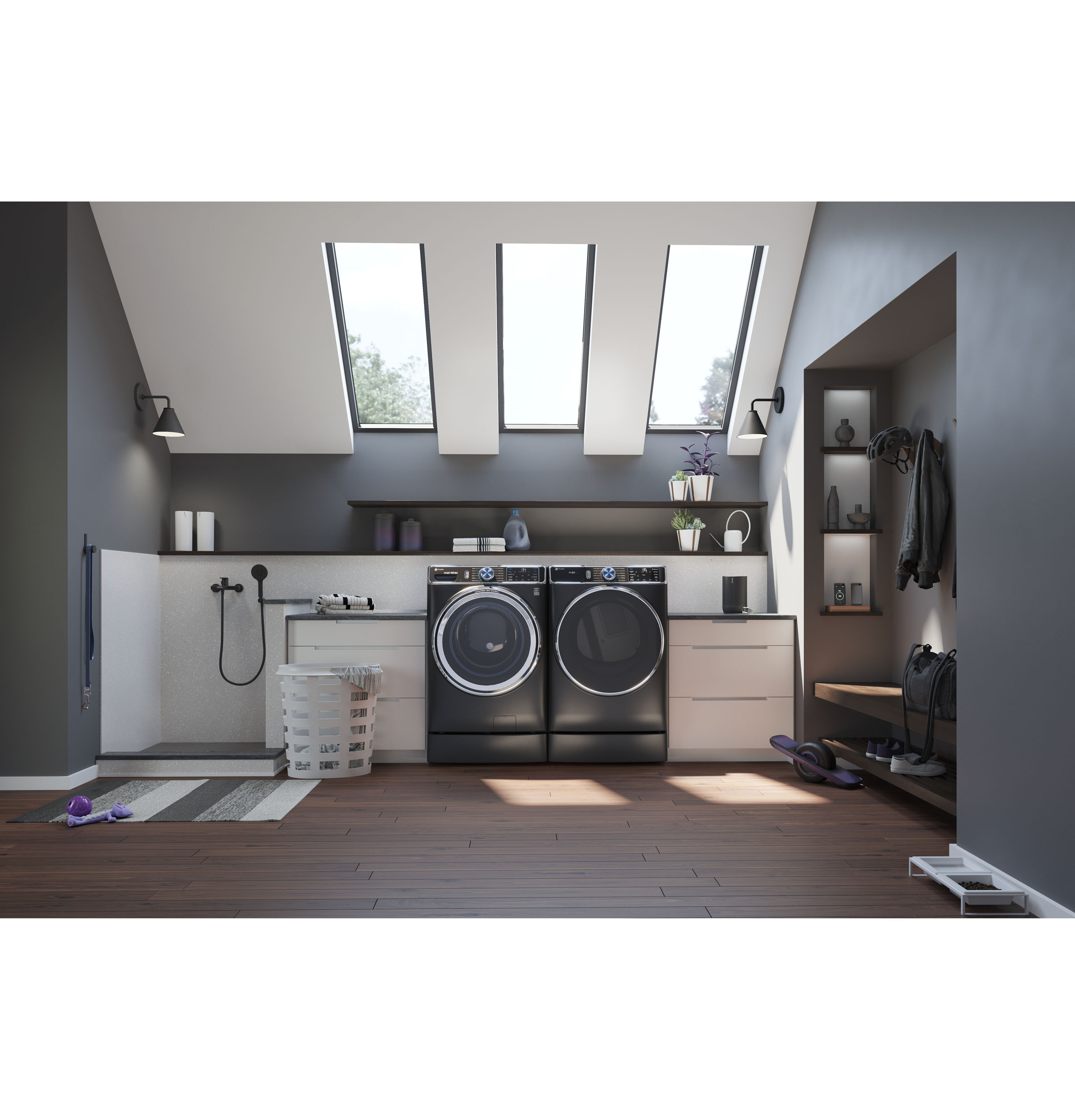 Model: PFD95ESPTDSSD | GE Profile GE Profile™ 7.8 cu. ft. Capacity Smart Front Load Electric Dryer with Steam and Sanitize Cycle