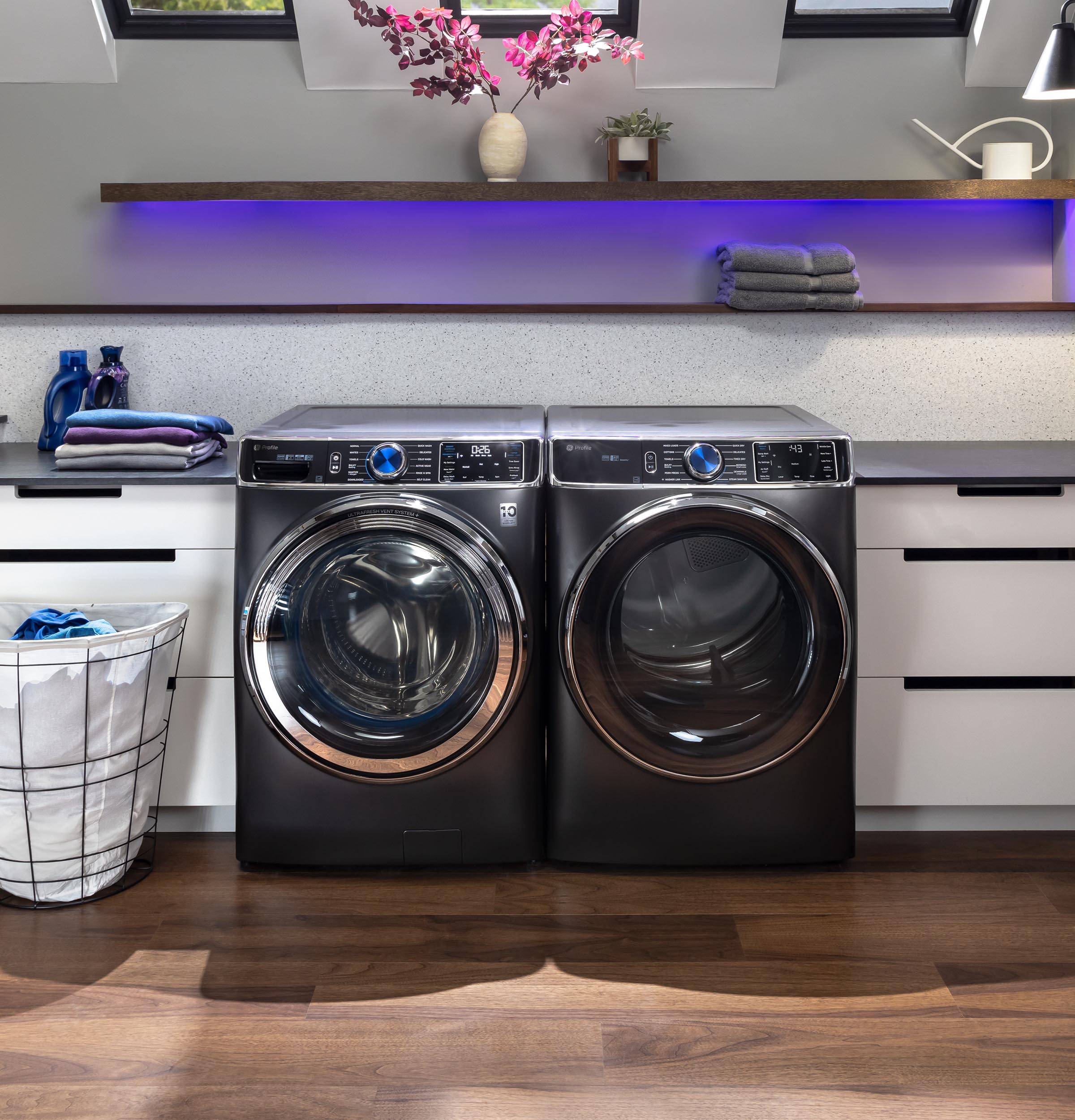 Model: PFW950SPTDSSD | GE Profile GE Profile™ 5.3 cu. ft. Capacity Smart Front Load ENERGY STAR® Steam Washer with Adaptive SmartDispense™ UltraFresh Vent System Plus™ with OdorBlock™