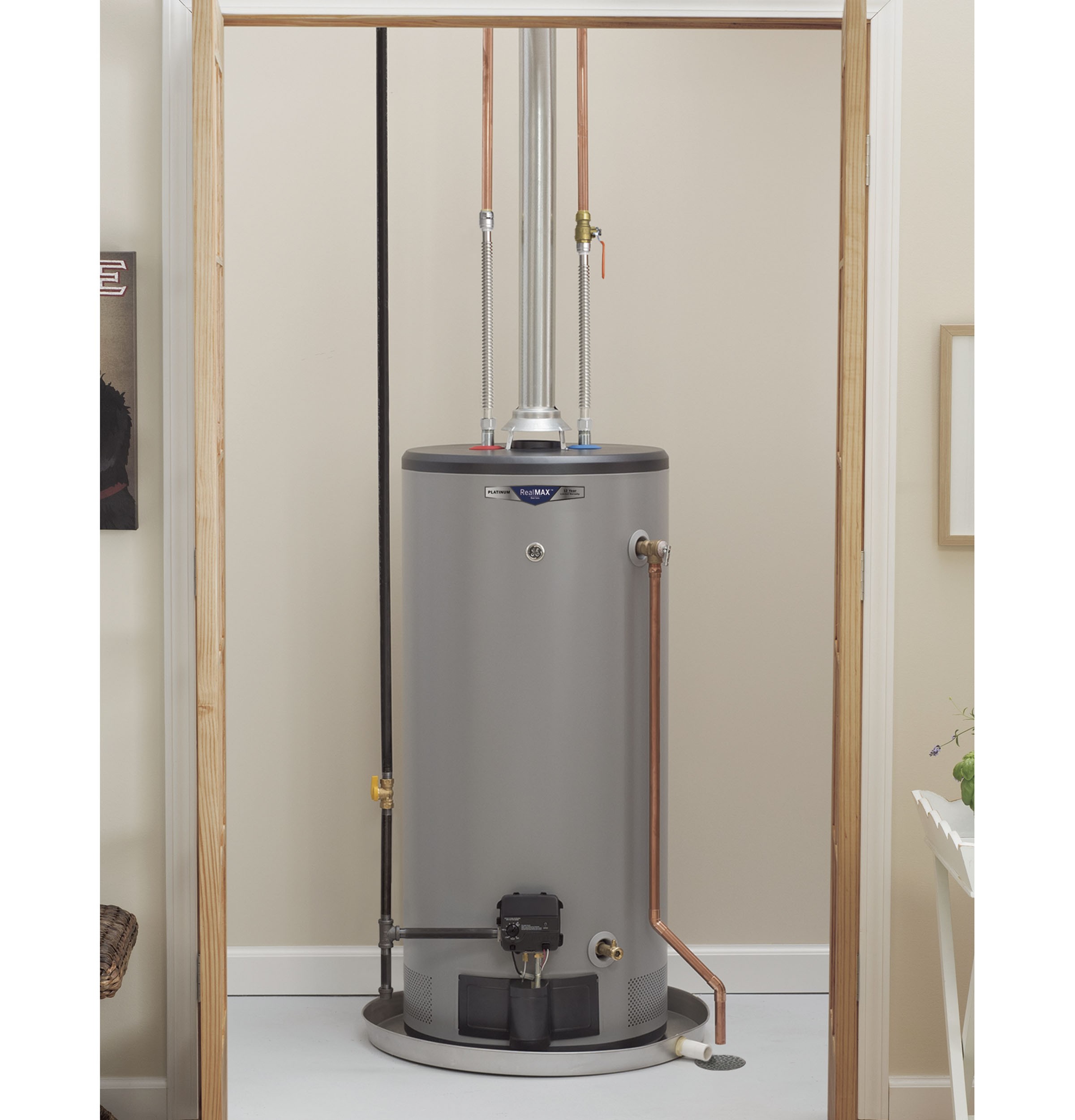 GE - GG40S12BXR - GE RealMAX Platinum 40-Gallon Short Natural Gas  Atmospheric Water Heater-GG40S12BXR | Shore Appliance Connection