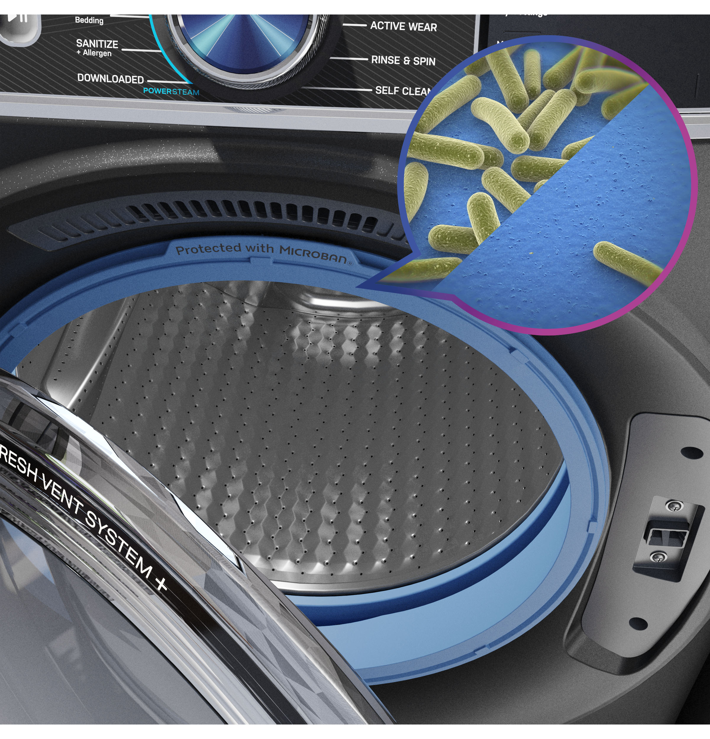 Model: PFW950SPTDSSD | GE Profile GE Profile™ 5.3 cu. ft. Capacity Smart Front Load ENERGY STAR® Steam Washer with Adaptive SmartDispense™ UltraFresh Vent System Plus™ with OdorBlock™