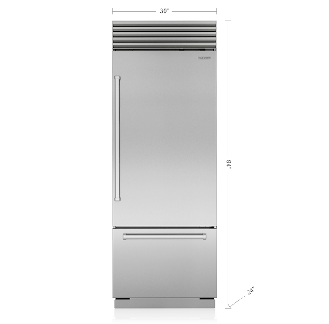 Sub-Zero 30" Classic Over-and-Under Refrigerator/Freezer with Internal Dispenser