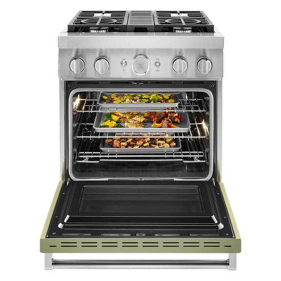 Model: KFDC500JAV | KitchenAid KitchenAid® 30'' Smart Commercial-Style Dual Fuel Range with 4 Burners