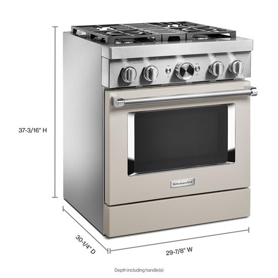 Model: KFDC500JMH | KitchenAid KitchenAid® 30'' Smart Commercial-Style Dual Fuel Range with 4 Burners