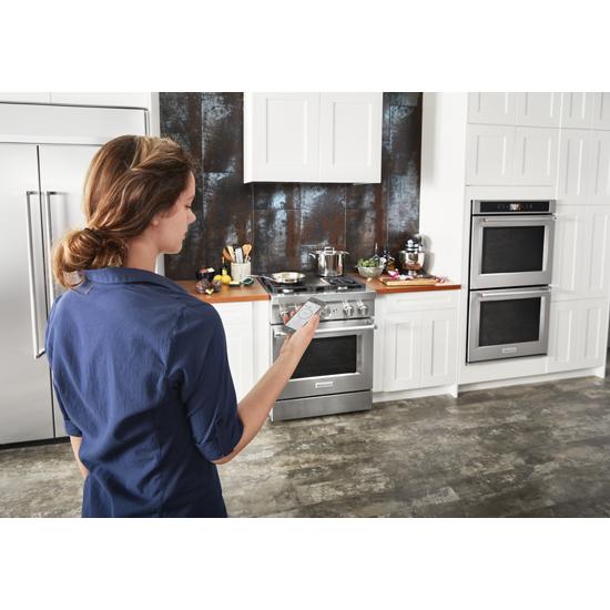 Model: KFDC500JSS | KitchenAid KitchenAid® 30'' Smart Commercial-Style Dual Fuel Range with 4 Burners