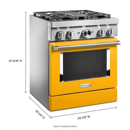 Model: KFDC500JYP | KitchenAid KitchenAid® 30'' Smart Commercial-Style Dual Fuel Range with 4 Burners