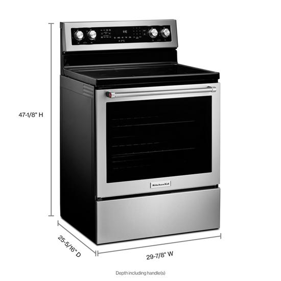 Model: KFEG504KPS | KitchenAid 30-Inch 5 Element Electric Convection Range with PrintShield™ Finish
