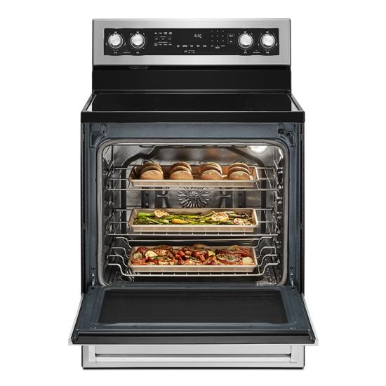 Model: KFEG504KPS | KitchenAid 30-Inch 5 Element Electric Convection Range with PrintShield™ Finish