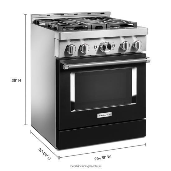 Model: KFGC500JBK | KitchenAid KitchenAid® 30'' Smart Commercial-Style Gas Range with 4 Burners
