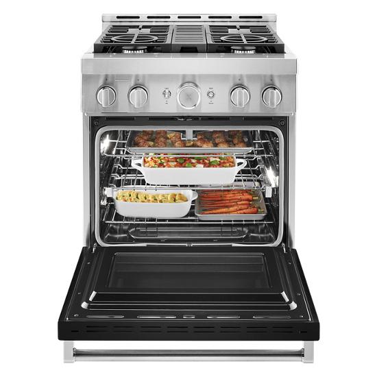 Model: KFGC500JBK | KitchenAid KitchenAid® 30'' Smart Commercial-Style Gas Range with 4 Burners