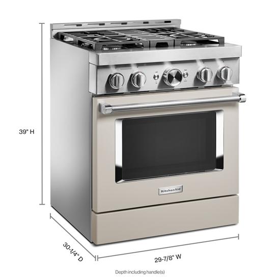 Model: KFGC500JMH | KitchenAid KitchenAid® 30'' Smart Commercial-Style Gas Range with 4 Burners